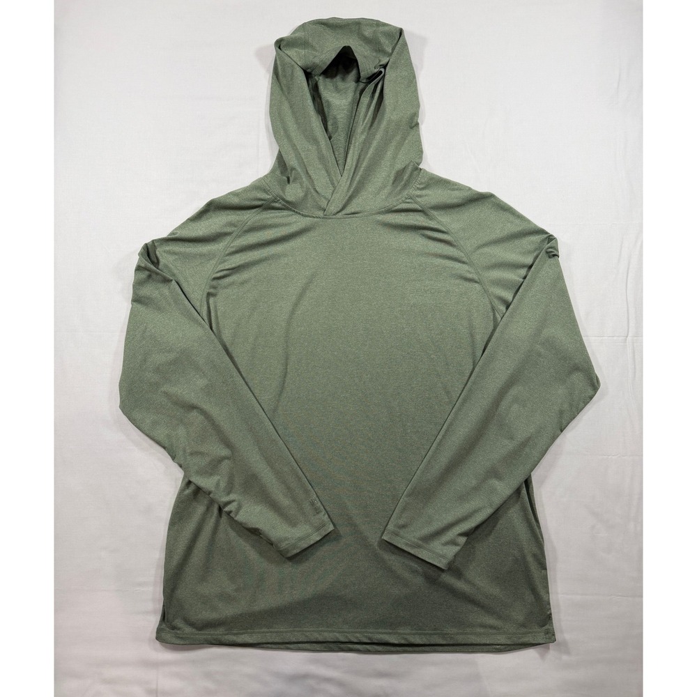 Spyder Mens 50+ UPF Sun Hoodie Sage Green Heathered Long Sleeve Shirt Large